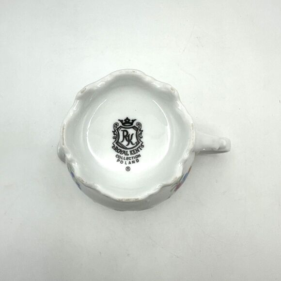 Royal Kent Poland Pitcher Sugar Creamer Pink Floral Embossed Gold Trim - Picture 11 of 12